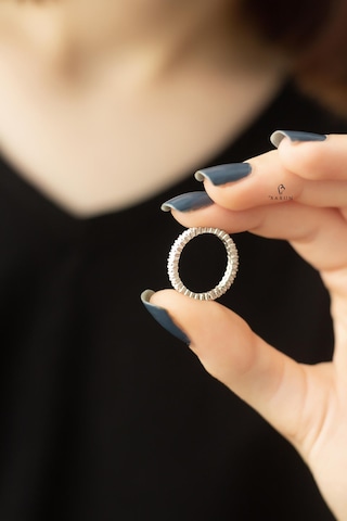 Tamtur Tek Sıra Yuvarlak Taşlı 925 Ayar Gümüş Yüzük