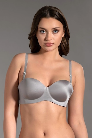 Cotonhause Kadın Straplez Lotus Lazer Kesim Push-up Gri Sütyen 336055 001