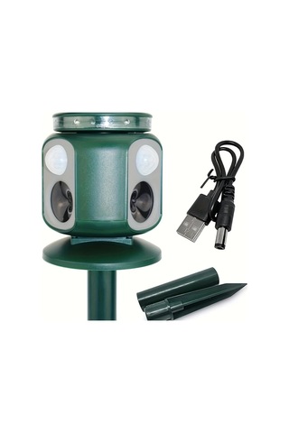 Motion003 1 Paket Güneş Enerjili Hayvan Kovucu 220 Algılama Çift Sensörlü Hareketli Led Flaş Alarm Su Geçirmez 2000mah Şarj Edilebilir