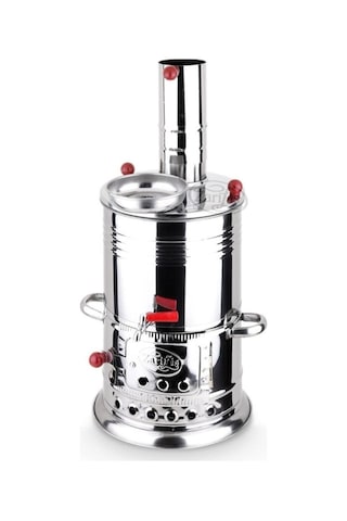 Zarif Iş Krom Semaver 3,5 Lt. Tek Musluk Odunlu Semaver Kömürlü S