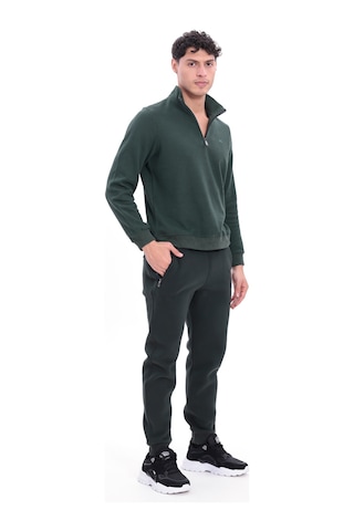 Rowinger Yarım Fermuarlı Dik Yaka Selanik Örme Erkek Sweatshirt Darkgreen