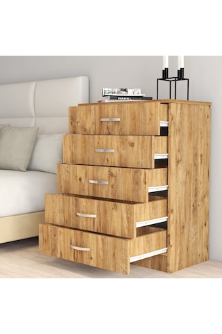 Şifonyer 5 Çekmeceli Çam - Sfy0202