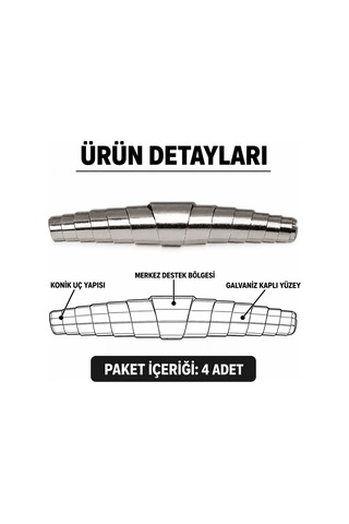 Denlör Galvaniz Kaplı Bağ Makası Yedek Yayı 4 Adet