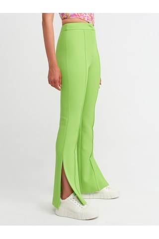 Dilvin 7002 Yırtmaçlı Ispanyol Paça Pantolon-lime Sarı