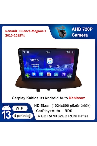 Renault Fluence-megane 3 2010-2015yıl 4gb Ram 32gb Rom Carplay Na
