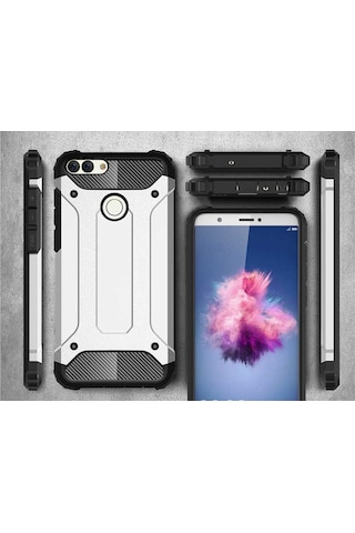 Huawei P Smart 2018 (FIG-LX1) - Kilif Darbe Önleyici Zirh Tank Kapak