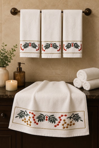 Punch Panc Nakışlı İşlemeli Hediyelik Çeyizlik Dekoratif %100 Pamuk Havlu- Havlu Seti 50x90 Cm 4 Adet Yaprak Renkli Punch Panc Nakışlı İşlemeli Hediyelik Çeyizlik Dekoratif %100 Pamuk Havlu- Havlu Seti 50x90 Cm 4 Adet Yaprak Renkli