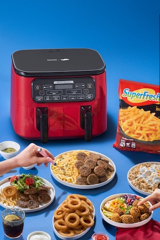 Karaca Air Pro Cook Duo Superfresh Kırmızısı 4+4 L 8 Kişilik Airfryer Fritöz