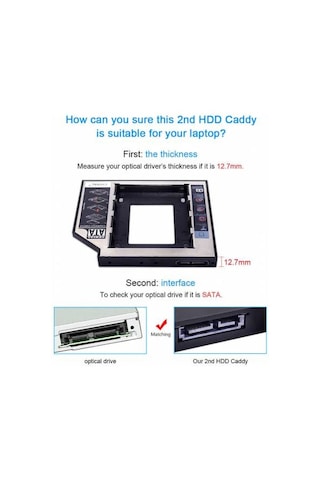 12.7Mm Hdd Caddy Kalın Dvd Rw Harddisk Laptop 12.7 Mm Cd Rom 2.5