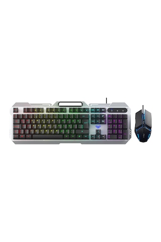 Aula F2023 Gaming Türkçe Q Rainbow Membran 2400dpl Oyuncu Klavye Mouse Set Optik