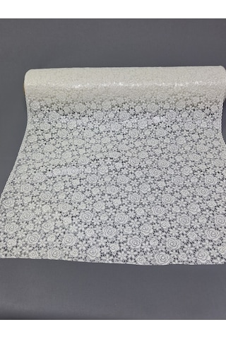 Pvc Küpür Dantel Raf Ve Dolap Örtüsü Runner Beyaz Kprhp055w 50 X 200