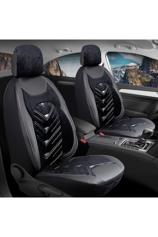 Toyota Ch-r Lüx Oto Koltuk Kılıfı Ön Arka Takım Deri Kadife Detaylı Prosev Siyah Gri