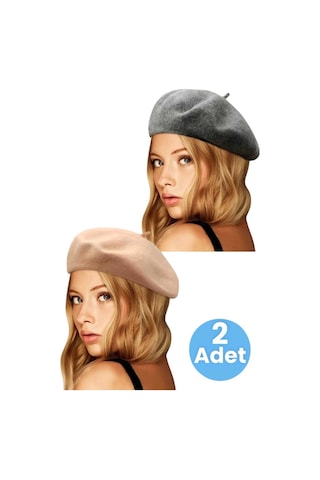Uniquetrenders Kadın Fransız 2'li Ressam Bere Füme Vizon Füme - Vizon