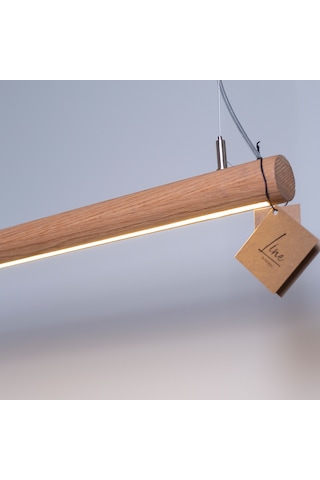Silindir Meşe Modern Ahşap Aydınlatma - Minimal Led Sarkıt Avize Meşe