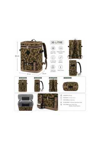Kale Termos 30 Lt Outdoor Termal Sırt Çantası-kamuflaj Desen-472