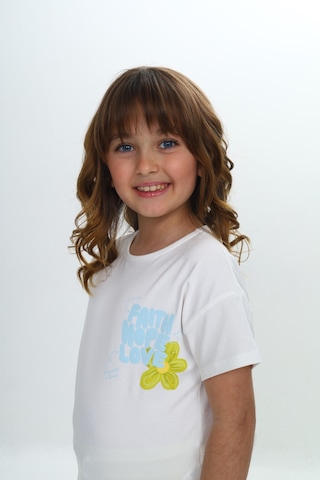 Toontoy Kız Çocuk Göğsü Çiçek Yazı Baskılı Şortlu Takım Yeşil