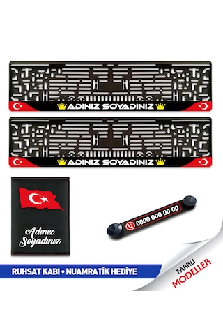 İsme Özel Plakalık Seti Numaratik Hediyeli 1 Takım