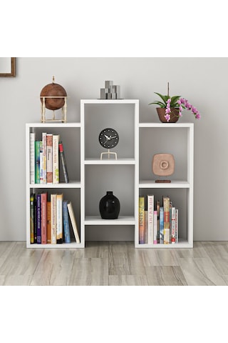 Ece Beyaz Kitaplık Dayanıklı Suntalam Modern Kitap Dolabı