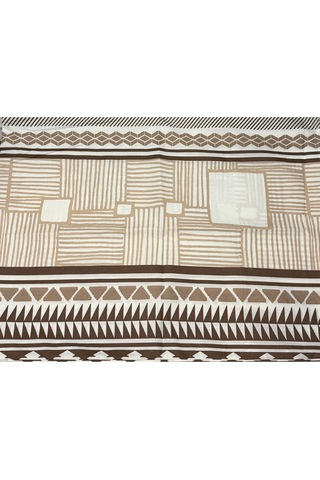 Çift Kişilik Nevresim Takımı %100 Pamuk 200x220 Lastikli Çarşaflı 160x200 Bej - Kahve
