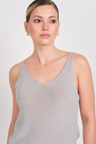 Sisley Onlshına Sl Glıtter Top Knt Kadın Gri Bluz - 15322379