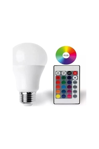 9w E27 Rgb Ve Beyaz Işık Kumandalı Ampul .