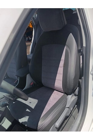 Hyundai Kona-özel Dikim- K.gri Taytüyü - Siyah Deri