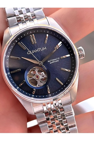 Quantum Otomatik Mekanizma Sapphire Cizilmez Cam Çelik Kordon 10 Atm Erkek Kol Saat Emg.1207.390 Gümüş