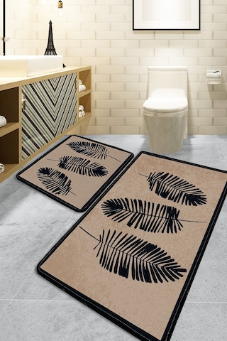 Chilai Home Hoja Bej 2'li Set 60x100 Cm 50x60 Cm Banyo Halısı Djt Bej