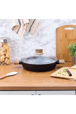 Aryıldız Eco Seramik Kısa Tencere 30cm Gri