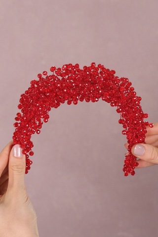 FdayAksesuar Gelinlere Özel Pollux Kristal Boncuklu Gelin Tacı Saç Aksesuarı FRDY31665