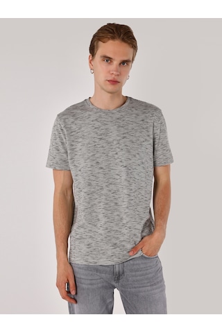 Colin's Colins Regular Fit Bisiklet Yaka Basic Antrasit Erkek Kısa Kol Tişört 001