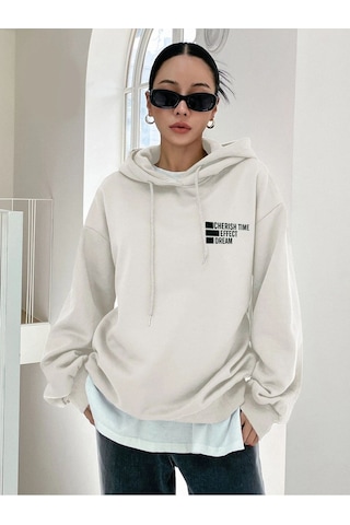 Startmore Unisex Baskılı Sweatshirt Garalio Beyaz
