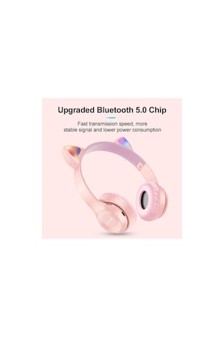 Karler Stn-28 Bluetooth Mikrofonlu Led Işıklı Hafıza Kartı Girişli Kulak Üstü Kedi Kulaklık