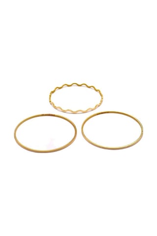 Agakulche 30 Gr 2'li Ajda Kanallı Ve 1 Zikzak 22 Ayar Altın Bilezik