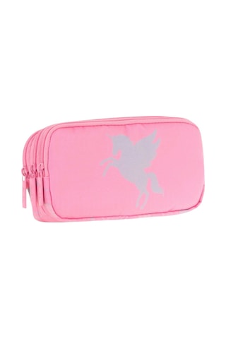 Kaukko Kids Üç Bölmeli Pembe, Unicorn, Kız Çocuk Okul Kalem Çantası - L8218 Açık Pembe