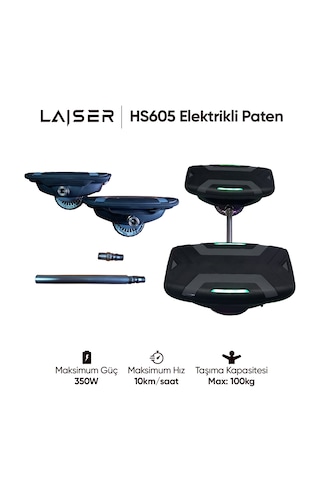 Laiser Hs605 Elektrikli Paten 350w Led Işıklı Siyah