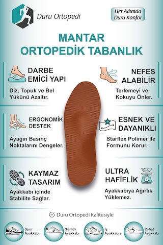 Ortopedik Man.tar Tabanlık 1 Çift