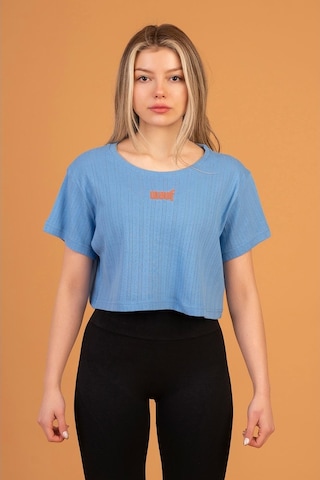 Woof Gym 3D Woof Print Crop Top Blue