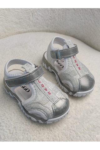 Muggo Slyvester Günlük Önü Kapalı Cırtlı Unisex Çocuk Sandalet Gri