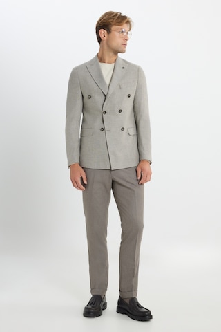 Erkek Vızon Yünlü Slim Fit Dar Kesim Kırlangıç Yaka Kapak Cepli Blazer Ceket Vizon