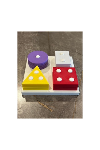 Montessori Geometrik Şekil Eşleştirme Şekil Yerleştirme Oyunu