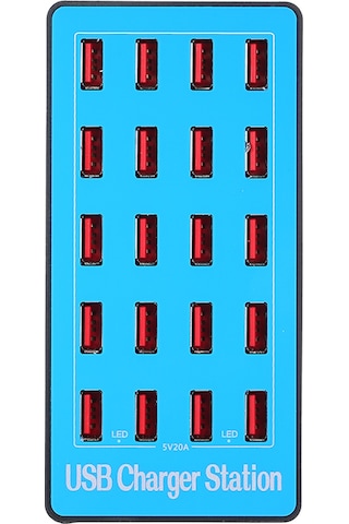 Samdoo 20 Port Usb Şarj Istasyonu 5v20a Akıllı Cihazlar İçin Hızlı Şarj, Aşırı Yük/volta/ısı Korumalı, Led Göstergeli, Soğutma Fanlı