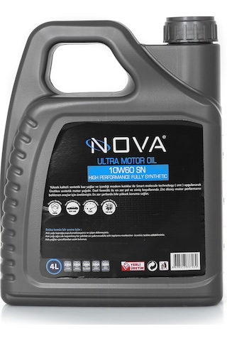 Nova 10W-60 Sn Tam Sentetik Motor Yağı 4 L + Cam Sabunu