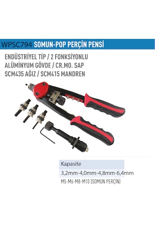 Wp Pro Endüstriyel Tip 2 Fonksiyonlu Somun-pop Perçin Pensi