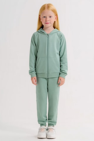 Kız - Erkek Çocuk Basic Fermuarlı Okul Eşofman Takımı Ak0785 Yeşil