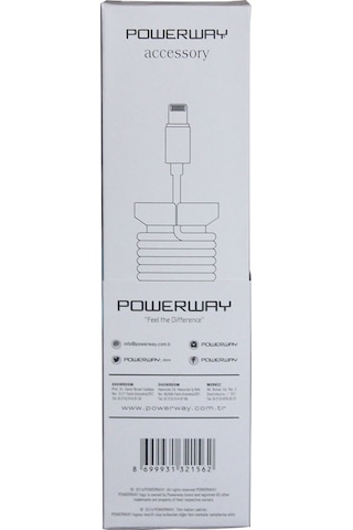 Powerway CX10 Lightning Örgülü Hızlı Şarj Kablosu 1.1 M Beyaz