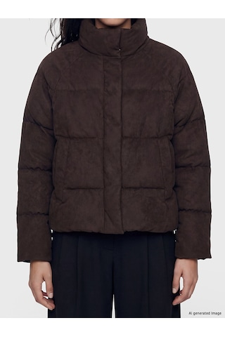 Lcw Vision Kahverengi Oversize Kadın Şişme Mont
