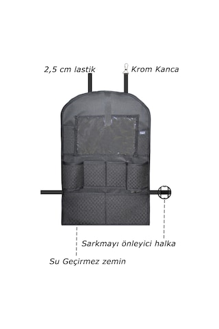 Bod Armada Serisi Dokuma Oto Koltuk Arkası Düzenleyici Organizer Siyah