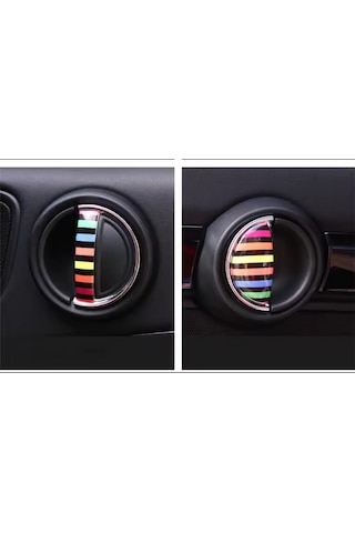 F54 F55 F60 Mini Cooper İç Kapı Kolu Sticker Kaplama Rainbow