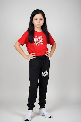 Fyk Kids Kız Çocuk Baskılı Start Up Alt-üst Pijama Takımı Kırmızı